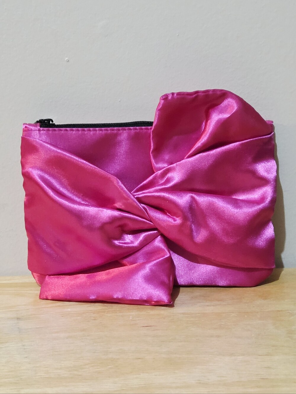 *4 for $20* Pink Satin Bow Pouch / Makeup Bag